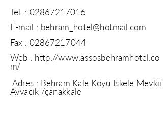 Behram Hotel iletiim bilgileri